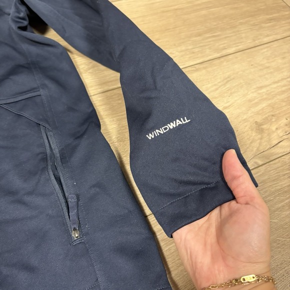 The North Face Navy Blue Soft Shell Windwall Jacket Mens Size Medium Logo - Picture 4 of 10